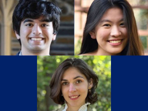 Clockwise from top L: Ayush Jain, Michelle Si, and Marie-Helene Tome - Duke CS Undergraduates Win Goldwater Scholarships 2024